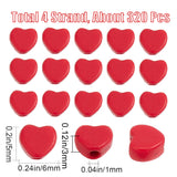 4 Strands Dyed Synthetic Turquoise Heart Beads Strands, Dark Red, 5x6x3mm, Hole: 1mm, about 79pcs/strand, 15.7 inch