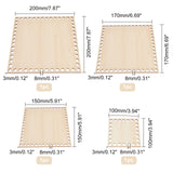 Basswood Blank Board, with Hole, Unfinished Wood Craft, Square, BurlyWood, 10~20x10~20x0.3cm, Hole: 8mm, 4pcs/set
