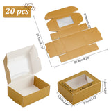 Cardboard Paper Shipping Box, Mailing Folding Box with Visible Window, Rectangle, Goldenrod, 6.2x8.7x3.2cm