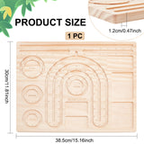 Wooden Bead Design Boards, DIY Beading Jewelry Organizer Making Tray, with Graduated Measurements, Rectangle, Moccasin, 30x38.5x1.2cm