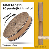 10 Yards Polycotton(Polyester Cotton) Ribbon, Stripe Edge Ribbon, for Garment Accessories, Tan, 1-1/4 inch(32.5mm), about 10.00 Yards(9.14m)/Bundle