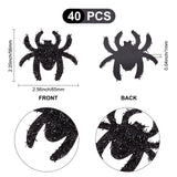 40Pcs Non-Woven Fabric Stickers Halloween Decorations, Spider, Festive & Party Supplies, Black, 56x65x1mm