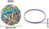 Elastic Rubber Band Ball, Colorful, Ball: 50~60mm, 5pcs/set