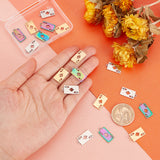 18Pcs 3 Color 201 Stainless Steel Pendants, Laser Cut, Playing Card A, Mixed Color, 19x10x1mm, Hole: 1.5mm, 6pcs/color