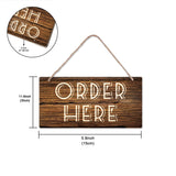 Natural Wood Hanging Wall Decorations, with Jute Twine, Rectangle, Colorful, Word, 15x30x0.5cm