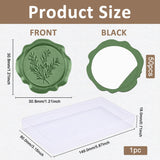 50Pcs Adhesive Wax Seal Stickers, Envelope Seal Decoration, For Craft Scrapbook DIY Gift, Olive Drab, Leaf, 30mm