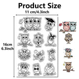 Custom PVC Plastic Clear Stamps, for DIY Scrapbooking, Photo Album Decorative, Cards Making, Stamp Sheets, Film Frame, Owl, 160x110x3mm