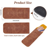 4Pcs 2 Colors PU Imitation Leather Slip-in Glasses Case, Multifunctional Storage Bag, for Eyeglass, Sun Glasses Protector, Rectangle, Mixed Color, 169x72x3mm, 2pcs/color