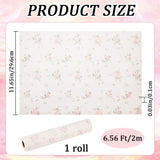 Rose Pattern PVC Shelf Liners, for Kitchen Drawer, Pink, 296x1mm, 2m/roll