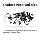 PVC Wall Stickers, for Home Living Room Bedroom Wall Decoration, Black, Rose Pattern, 350x720mm