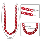 Eyeglasses Chains, Neck Strap for Eyeglasses, with Acrylic Curb Chains, 304 Stainless Steel Lobster Claw Clasps and  Rubber Loop Ends, Dark Red, 30.7 inch(78cm)
