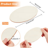Unfinished Wood Sheets, Pine Wood Craft Supplies, Oval, Old Lace, 14.9x9x0.25cm, 5pcs/bag