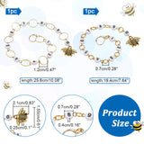 2Pcs 2 Style Bee Charm Knitting Row Counter Chains, Alloy & Acrylic & Brass 0~9 Numbered Stitch Marker for Tracking Project Progress, Golden, 19.4cm & 25.6cm, 1pc/style