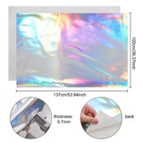 Laser PU Leather Fabric, for Garment Accessories, Silver, 100x137x0.07cm