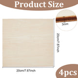 Self-adhesive MDF Boards, Photo Frame Accessories, for Craft Projects, Signs, DIY Projects, Square, Light Yellow, 20x20x0.3cm