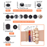 DIY Jewelry Beads Kits, Including ABS Plastic Imitation Pearl & Glass & Acrylic & Lampwork Beads,  Natural Lava Rock & Synthetic Black Stone Beads, Mixed Color, 6x5mm, Hole: 1mm; about 522pcs/box