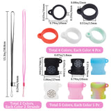 DIY Anti-lost Necklace Lanyard Making Kit, Including Star of David Silicone Anti-Lost Hanging Signs & Pendant, Rubber Lanyard Straps, for Electronic stylus & Lighter Holder, Mixed Color, 25Pcs/bag