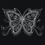 Glass Hotfix Rhinestone, Iron on Appliques, Costume Accessories, for Clothes, Bags, Pants, Butterfly, 297x210mm