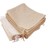 Burlap Packing Pouches Drawstring Bags, Mixed Color, 23x17cm