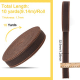 10 Yards Polycotton(Polyester Cotton) Ribbon, Stripe Edge Ribbon, for Garment Accessories, Coconut Brown, 1-1/4 inch(32.5mm), about 10.00 Yards(9.14m)/Bundle