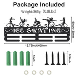 Fashion Iron Medal Hanger Holder Display Wall Rack, with Screws, Ice Skating Pattern, 150x400mm