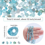 2 Strands Natural Apatite Chip Beads Strands, 3~5x3~5mm, Hole: 1mm, about 32 inch