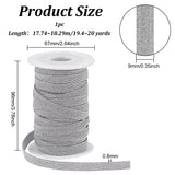 20 Yards Polyester Elastic Cords, with Glitter Powder, Flat, Silver, 10mm