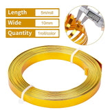 Aluminum Wire, Flat, Mixed Color, 10x1mm, about 5m/roll, 2 colors, 1roll/color, 2rolls/box