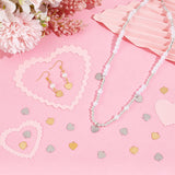 100Pcs 2 Colors 201 Stainless Steel Charms, Laser Cut, Stamping Blank Tag, Heart, Mixed Color, 10x10x0.8mm, Hole: 1.4mm, 50pcs/color