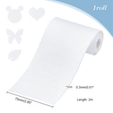 Rectangle Iron on/Sew On Patches, Polyester Appliques, Repair Patches for Knee or Elbow of Clothes, White, 7.5x0.03cm, 2m/roll