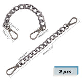 Aluminum Curb Chain Bag Shoulder Straps, with Alloy Swivel Clasps, for Bag Replacement Accessories, Gunmetal, 20.5cm, 2pcs/box