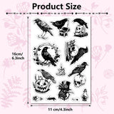 Custom PVC Plastic Clear Stamps, for DIY Scrapbooking, Photo Album Decorative, Cards Making, Stamp Sheets, Film Frame, Raven, 160x110x3mm