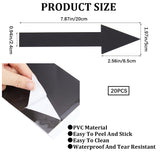 PVC Self Adhesive Arrow Label Stickers, Waterproof Directional Arrow Sign Decals for Floors, Walls and Smooth Surfaces, Black, 50x199x0.2mm, 2pcs/set