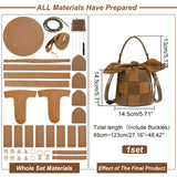 DIY Rabbit Bucket Bag Making Kits, including PU Fabric & Cords, Cloth Fabric and Iron Findings, Dark Goldenrod, 14.5x14.5cm
