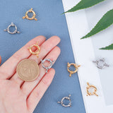 8Pcs 2 Colors 304 Stainless Steel Spring Ring Clasps, Ring, Platinum & Golden, 12.5x4mm, Hole: 2.5mm, 4pcs/color