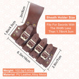 PU Sheath Holder, for Knight Sword, with Iron Buckles, Garment Accessories, Coconut Brown, 180x155x13mm, Inner Diameter: 41x15mm