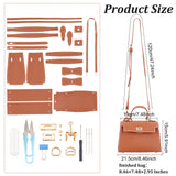 DIY Imitation Leather Handbag Making Kits, including Scissor, Needle, Thread and Alloy Clasps, Chocolate