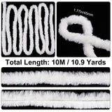 White Faux Fur Ribbon Trim Fabric Roll for Christmas Tree Decor or Wreath Bows Craft, White, 45mm