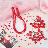8 Strands 8 Style Glass Beads Strands, Opaque & Electroplate AB Color Plated, Faceted, Rondelle, for Valentine's Day, Red, 6x5mm, Hole: 1mm, 1 strand/style, 85~90Pcs/strand, 16.1~17.5 inch(41~43.75cm)