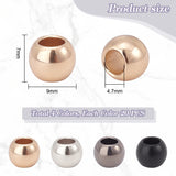 80Pcs 4 Colors Alloy European Beads, Large Hole Beads, Rondelle, Mixed Color, 9x7mm, Hole: 4.7mm, 20pcs/color