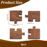 Black Walnut Wood Cup Mats, Creative Puzzle Piece Coaster, Camel, 100x80x8mm