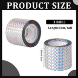 Holographic Reflective Tape, Bird Scare Tape Ribbon, Double Sided Repellent Tape for Scaring Birds Away, Square, 48x0.1mm, about 50m/roll