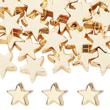 Brass Beads, Long-Lasting Plated, Star, Real 14K Gold Plated, 6x6x3mm, Hole: 1.2mm, 60pcs/box