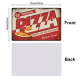 Vintage Metal Tin Sign, Iron Wall Decor for Bars, Restaurants, Cafes Pubs, Rectangle with Word Homemade Pizza Always Hot And Delicious Best In Town, Food Pattern, 200x300x0.5mm