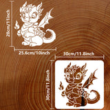 PET Hollow Out Drawing Painting Stencils, for DIY Scrapbook, Photo Album, Dragon, 30x30cm