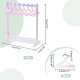1 Set Acrylic Earring Display Stands, Coat Hanger Shape, Clear AB, Finished Product: 6x14x15cm, about 12pcs/set