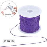 Polyester Cords, with Spool, Mixed Color, 0.5mm, 45m/roll, 19roll/set