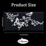 PVC Reflective Car Stickers, Waterproof Self-Adhesive Flower Butterfly Decals for Car Decoration, Silver, 400x205x0.1mm