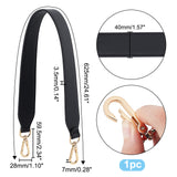 Imitation Leather Bag Straps, Wide Bag Handles, with Alloy Swivel Clasps, Purse Making Accessories, Black, 62.5x4x0.35cm