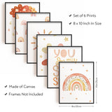 Chemical Fiber Oil Canvas Hanging Painting, Home Wall Decoration Accessories, Rectangle, Weather Pattern, 200x250mm, 6pcs/set